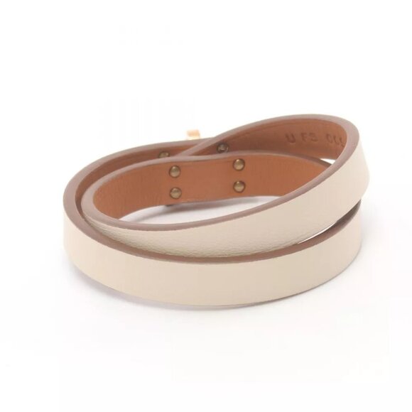 Auth HERMES Mini Kelly Double Tour Bracelet U Swift leather White Nata - Picture 2 of 5